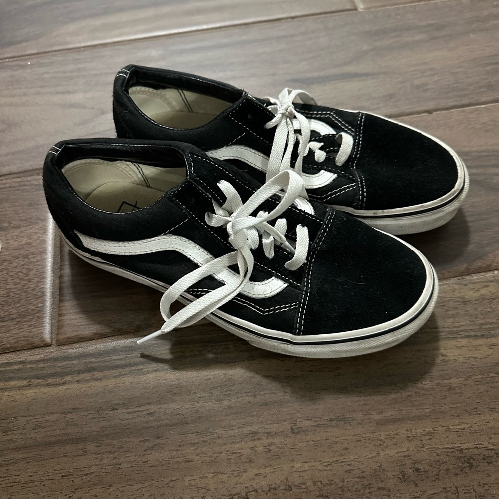 Vans Black and White Lace-Up Shoes